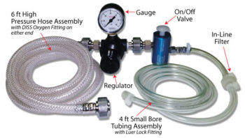 a regulator with hoses for emergency ventilation