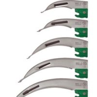 group photo of five disposable fiber optic laryngoscope blades